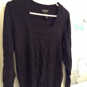 Black, square-neck sweater